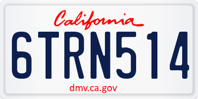 CA license plate 6TRN514