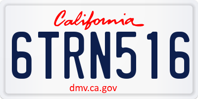 CA license plate 6TRN516