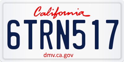 CA license plate 6TRN517