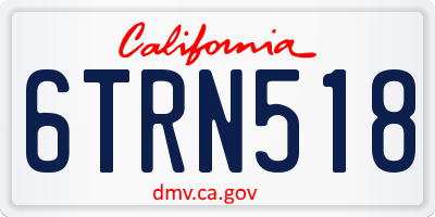 CA license plate 6TRN518