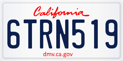 CA license plate 6TRN519