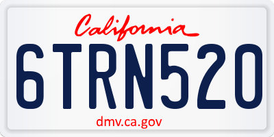 CA license plate 6TRN520