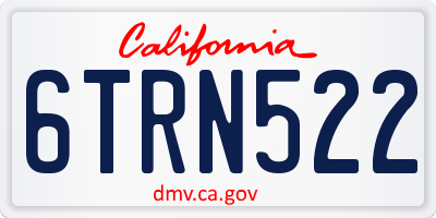 CA license plate 6TRN522