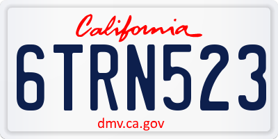 CA license plate 6TRN523