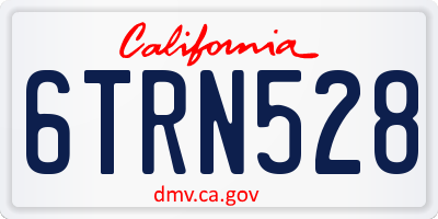 CA license plate 6TRN528