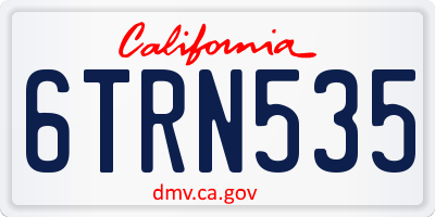 CA license plate 6TRN535