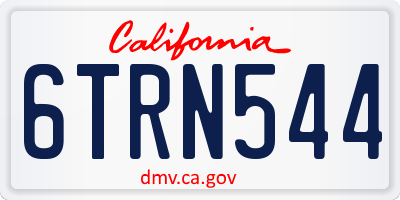 CA license plate 6TRN544