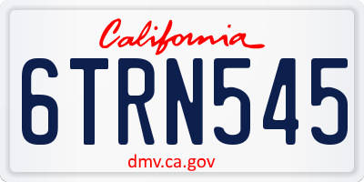 CA license plate 6TRN545