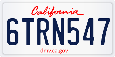 CA license plate 6TRN547