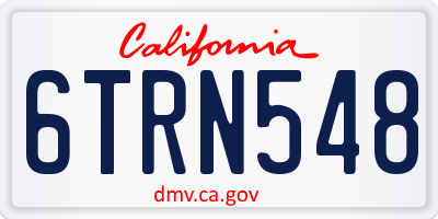 CA license plate 6TRN548