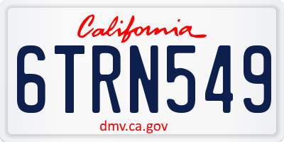 CA license plate 6TRN549