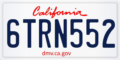 CA license plate 6TRN552