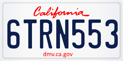 CA license plate 6TRN553