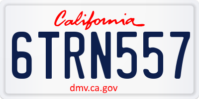 CA license plate 6TRN557