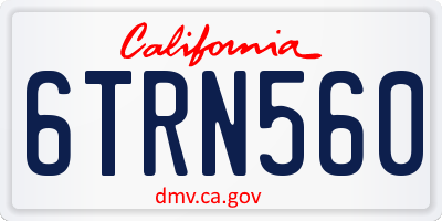 CA license plate 6TRN560