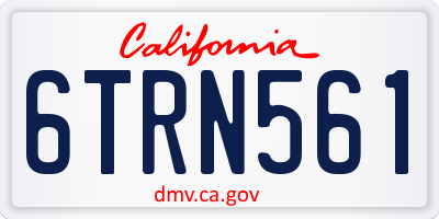 CA license plate 6TRN561