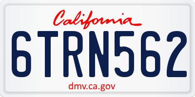 CA license plate 6TRN562