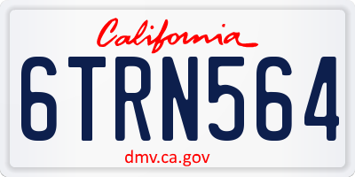 CA license plate 6TRN564