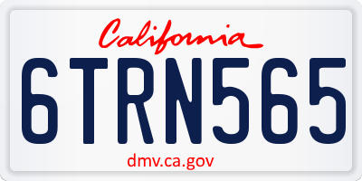 CA license plate 6TRN565