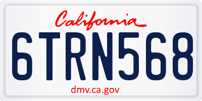 CA license plate 6TRN568
