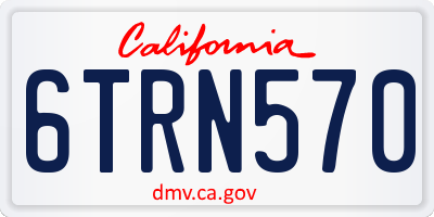 CA license plate 6TRN570