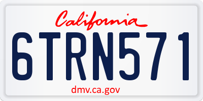 CA license plate 6TRN571