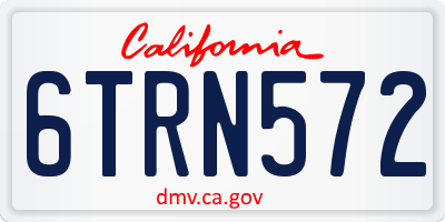 CA license plate 6TRN572