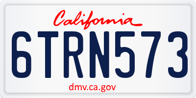 CA license plate 6TRN573