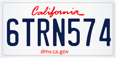 CA license plate 6TRN574