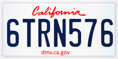 CA license plate 6TRN576