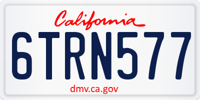 CA license plate 6TRN577