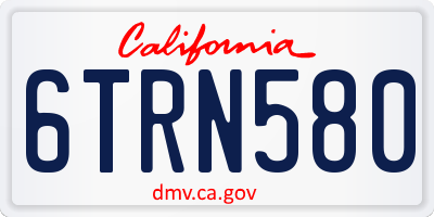 CA license plate 6TRN580
