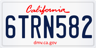 CA license plate 6TRN582
