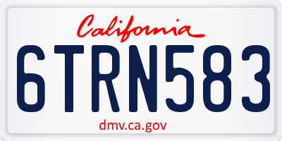 CA license plate 6TRN583