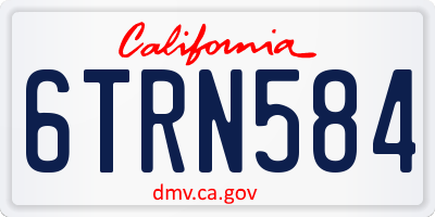 CA license plate 6TRN584