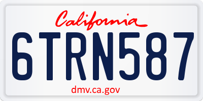 CA license plate 6TRN587