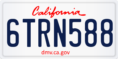 CA license plate 6TRN588
