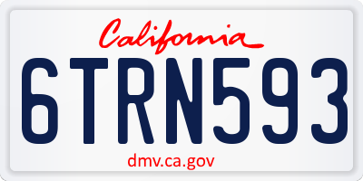 CA license plate 6TRN593