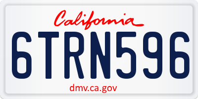 CA license plate 6TRN596