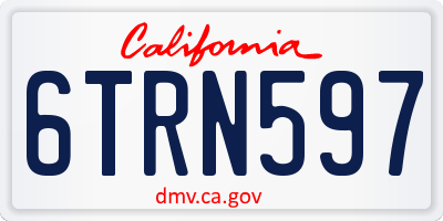 CA license plate 6TRN597
