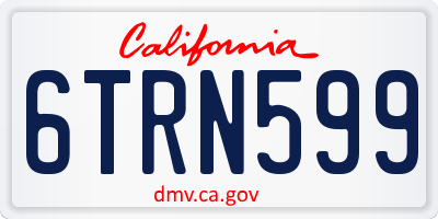 CA license plate 6TRN599