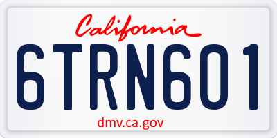 CA license plate 6TRN601