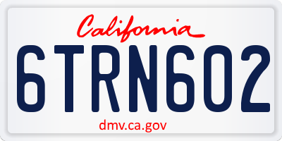 CA license plate 6TRN602