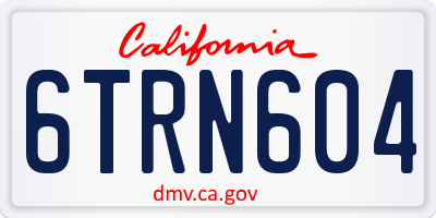 CA license plate 6TRN604