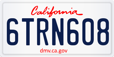 CA license plate 6TRN608