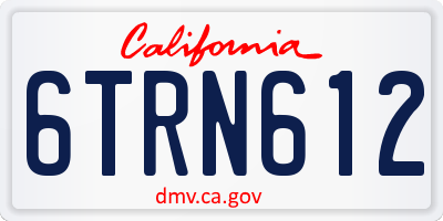CA license plate 6TRN612