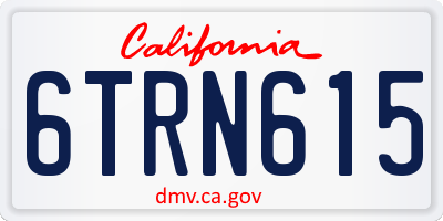 CA license plate 6TRN615