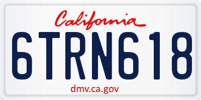 CA license plate 6TRN618