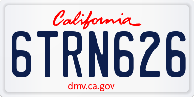 CA license plate 6TRN626