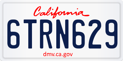 CA license plate 6TRN629
